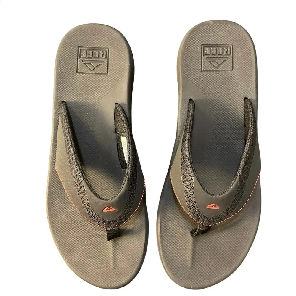 Reef Men's Size 14 Black Red Comfort Flip Flop Sandals Beach Casual